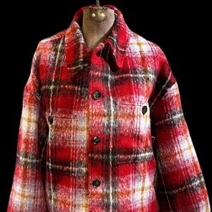 Red Plaid Lined Jacket